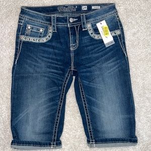 Girls Miss Me Bermuda Jean shorts size 14